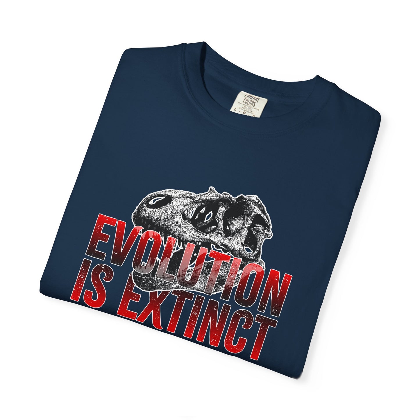 Evolution is Extinct Unisex Garment-Dyed T-shirt, Graphic Tee, Dinosaur Shirt, Casual Wear, Eco-Friendly Apparel, Birthday Gift