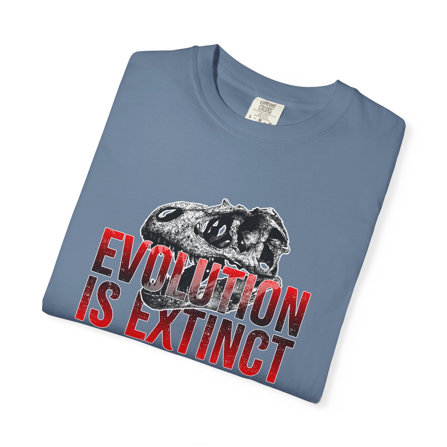 Evolution is Extinct Unisex Garment-Dyed T-shirt, Graphic Tee, Dinosaur Shirt, Casual Wear, Eco-Friendly Apparel, Birthday Gift
