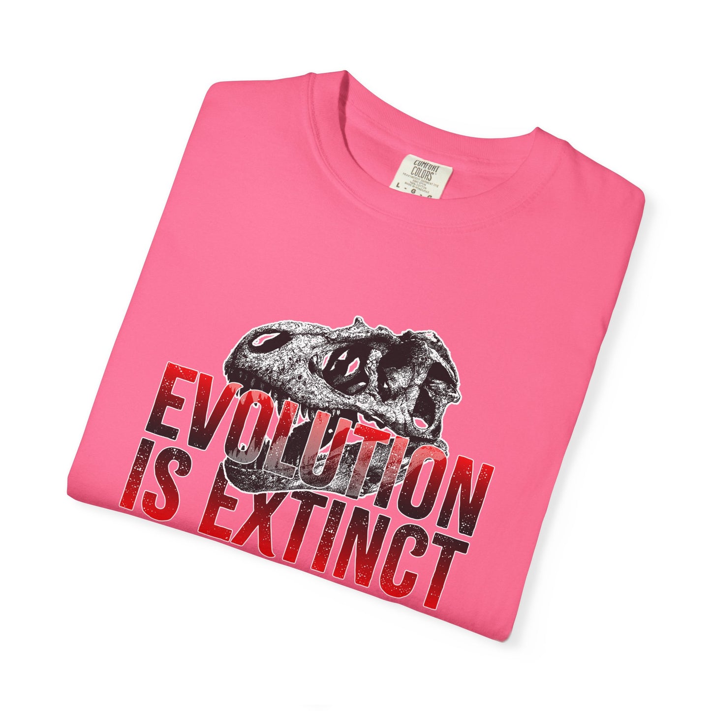 Evolution is Extinct Unisex Garment-Dyed T-shirt, Graphic Tee, Dinosaur Shirt, Casual Wear, Eco-Friendly Apparel, Birthday Gift