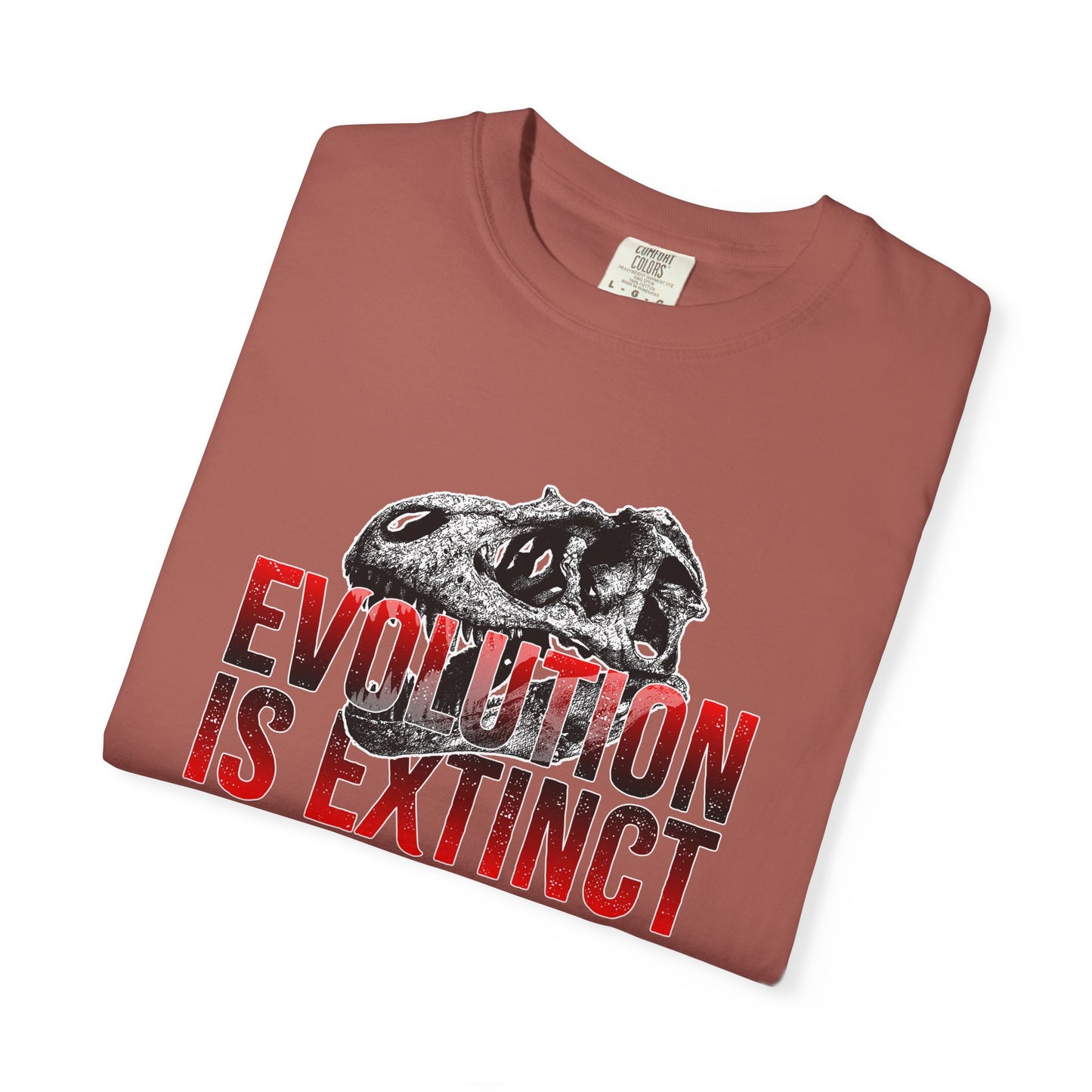 Evolution is Extinct Unisex Garment-Dyed T-shirt, Graphic Tee, Dinosaur Shirt, Casual Wear, Eco-Friendly Apparel, Birthday Gift