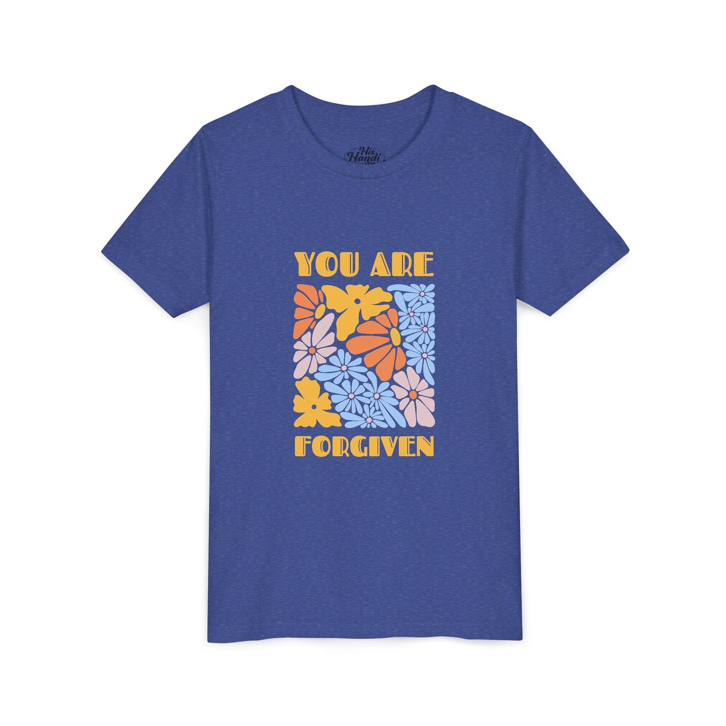 Youth Short Sleeve Tee - You Are Forgiven Floral Design, Kids Gift, Positive Message Shirt, Everyday Wear, Summer Outfits