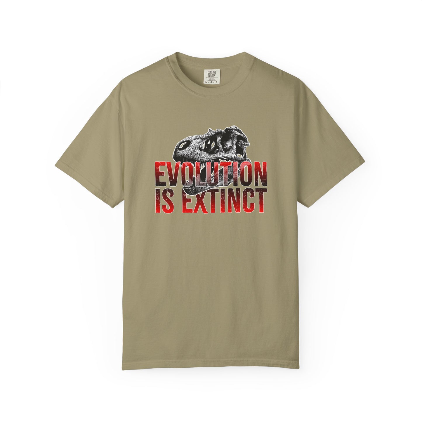 Evolution is Extinct Unisex Garment-Dyed T-shirt, Graphic Tee, Dinosaur Shirt, Casual Wear, Eco-Friendly Apparel, Birthday Gift