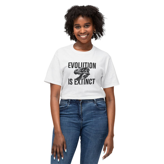 Evolution Is Extinct T-Shirt, Funny Graphic Tee, Unisex Casual Wear, Gift for Paleontology Lovers, Science Humor Top