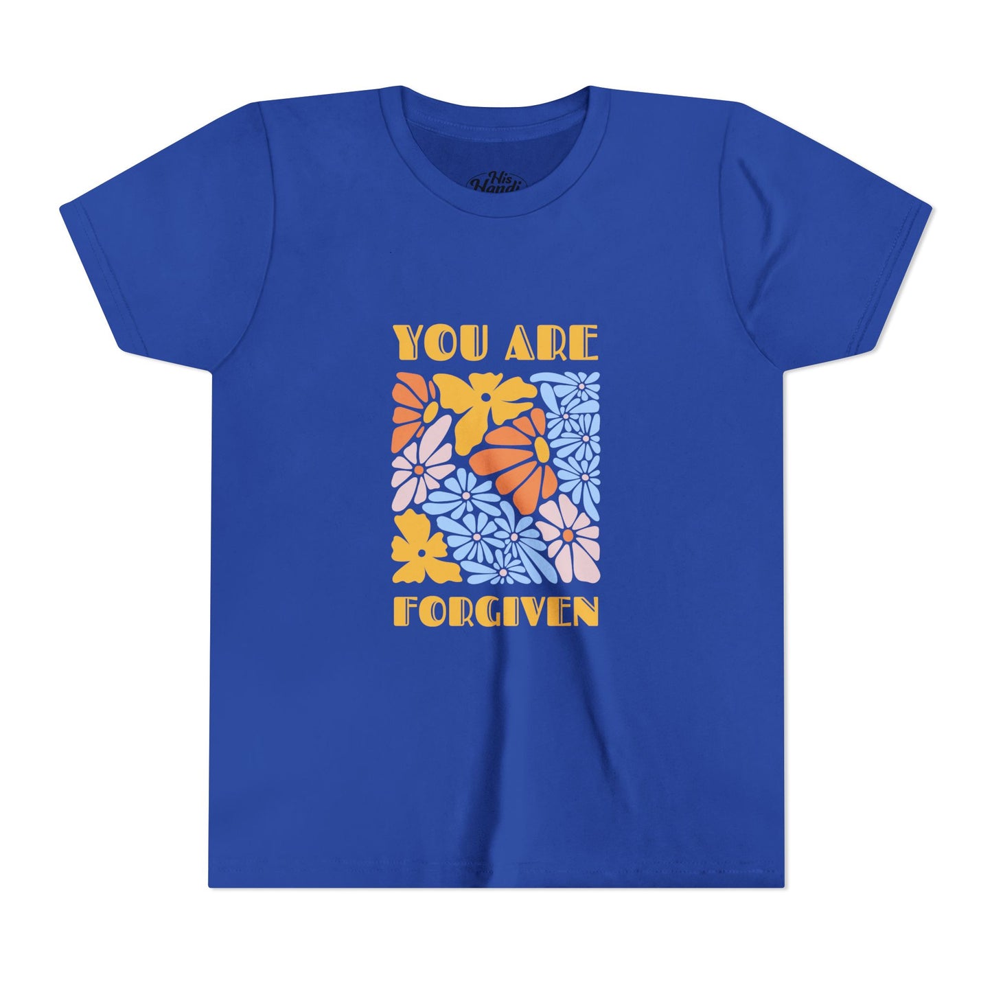 Youth Short Sleeve Tee - You Are Forgiven Floral Design, Kids Gift, Positive Message Shirt, Everyday Wear, Summer Outfits