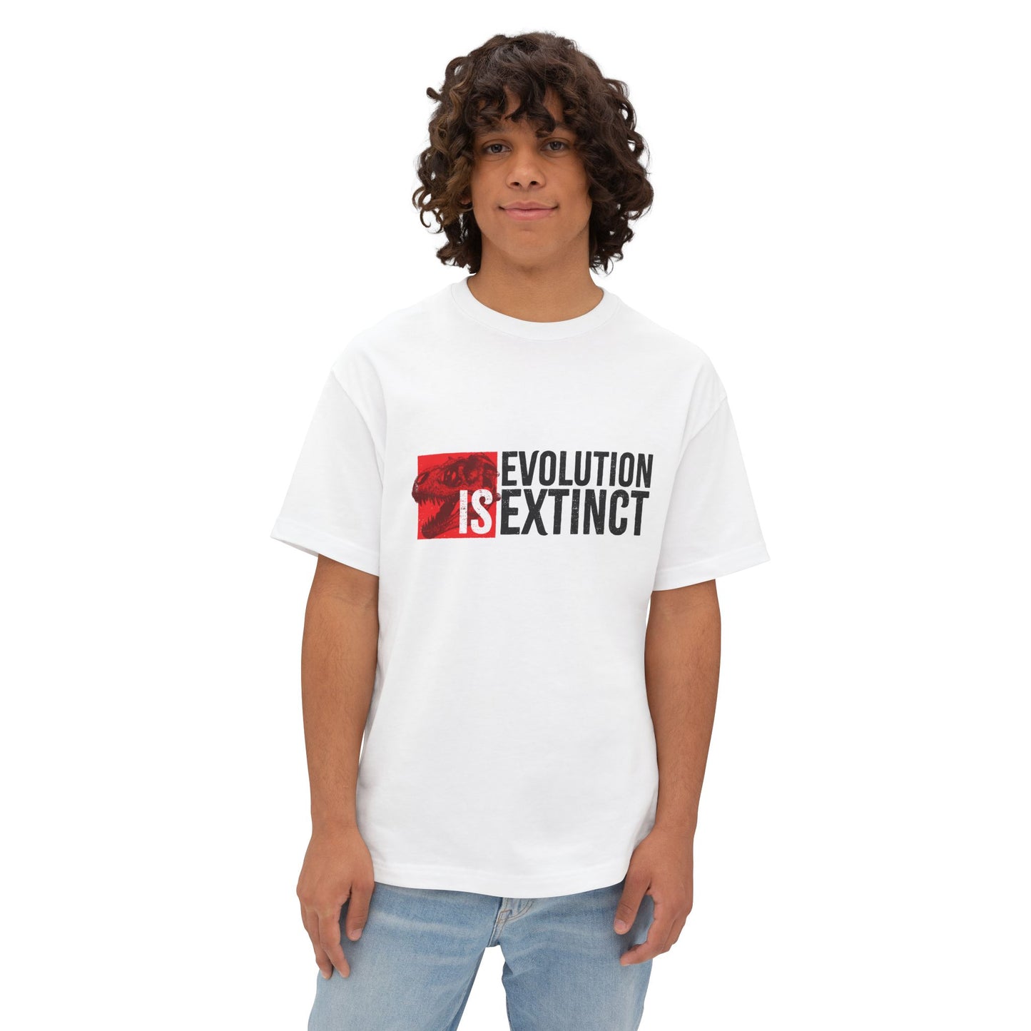 Evolution Is Extinct Unisex Oversized Boxy Tee, Graphic Tee, Casual Wear, Streetwear, Gift for Friends, Statement Shirt