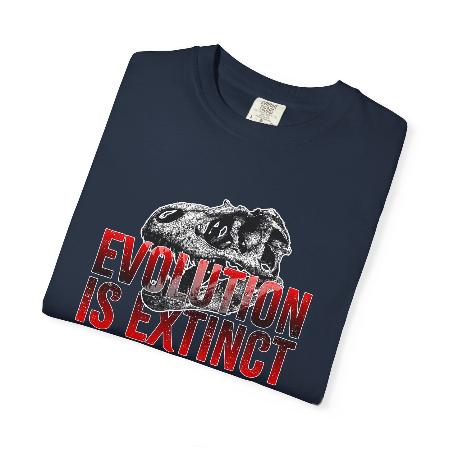 Evolution is Extinct Unisex Garment-Dyed T-shirt, Graphic Tee, Dinosaur Shirt, Casual Wear, Eco-Friendly Apparel, Birthday Gift