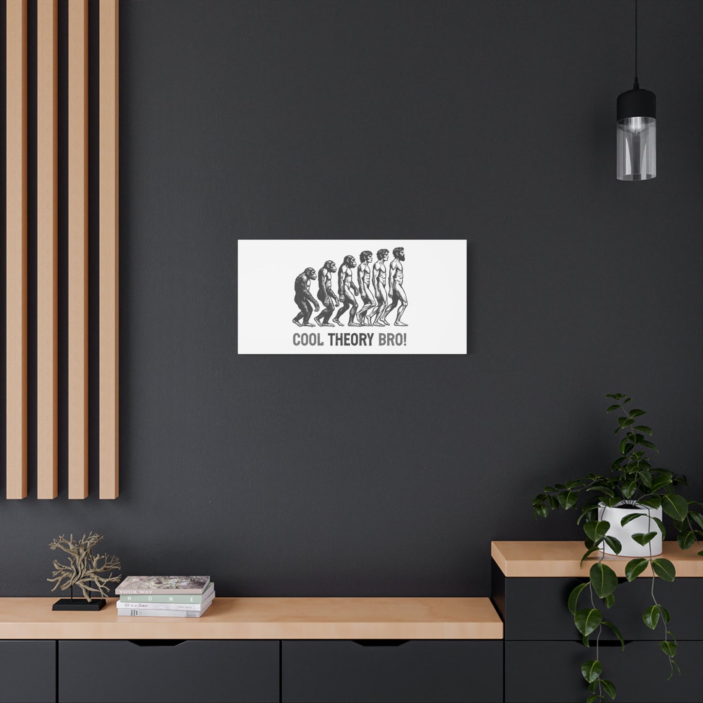 Evolution Art Canvas, Wall Decor, Cool Theory Bro, Science Gift, Humorous Artwork, Academic Gift