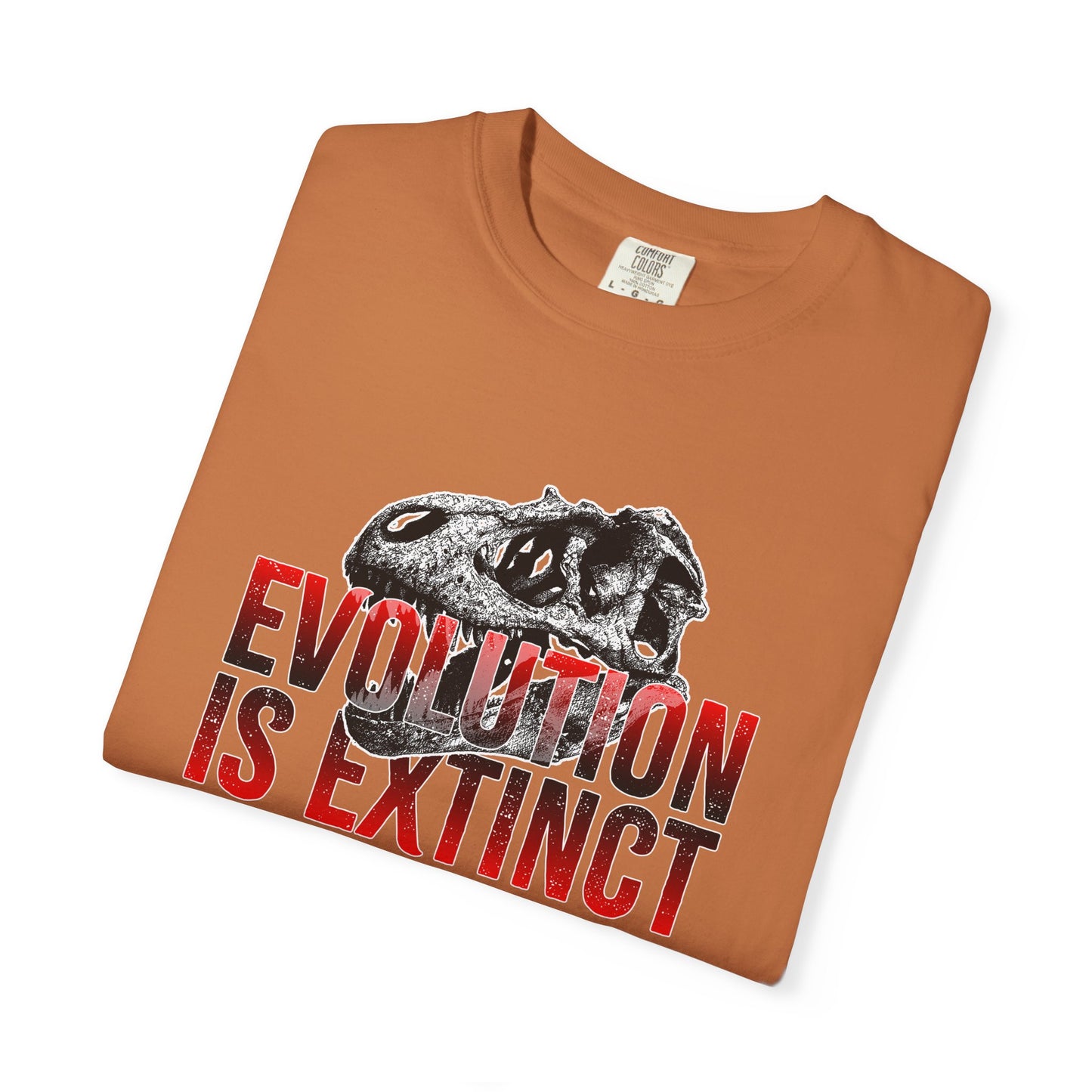 Evolution is Extinct Unisex Garment-Dyed T-shirt, Graphic Tee, Dinosaur Shirt, Casual Wear, Eco-Friendly Apparel, Birthday Gift