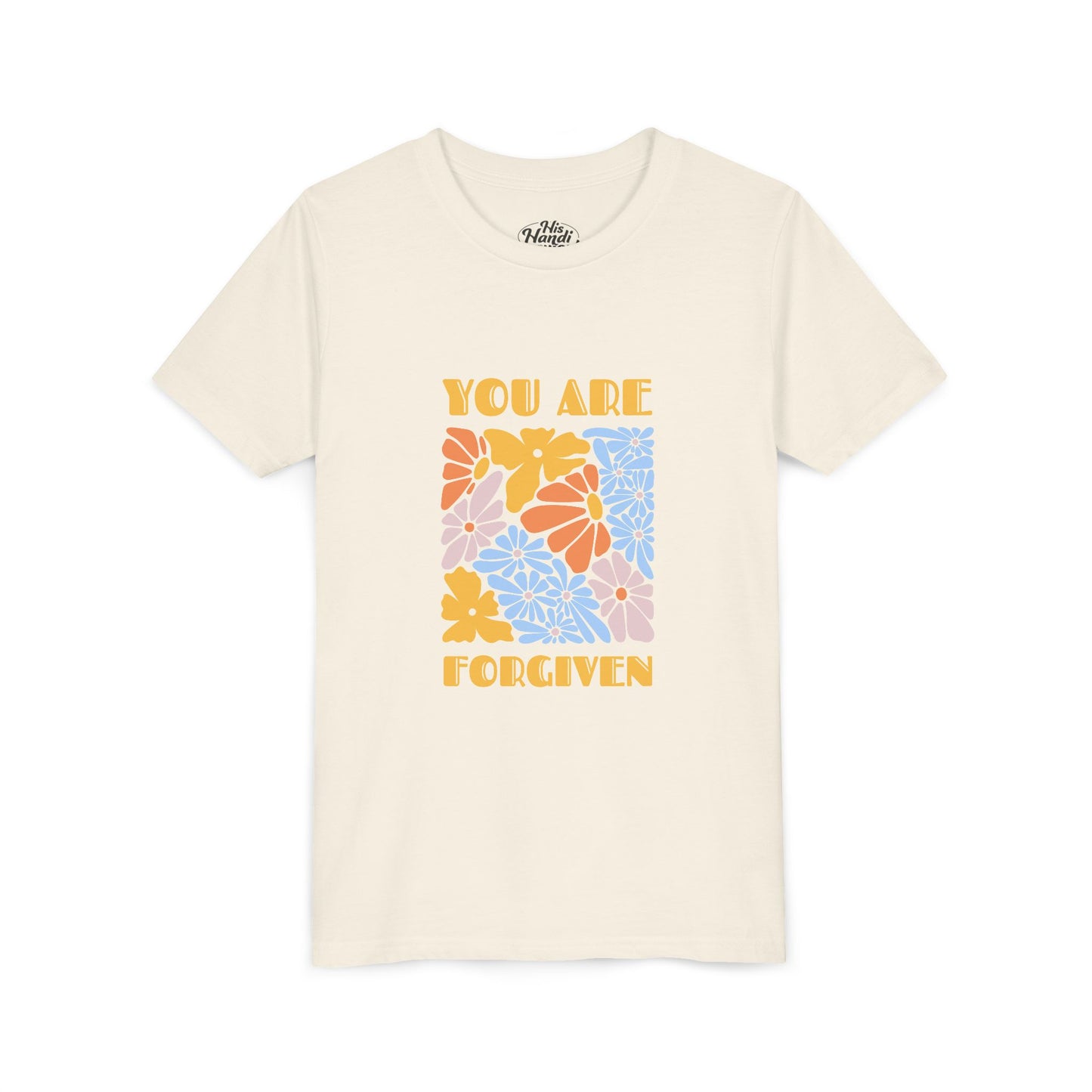 Youth Short Sleeve Tee - You Are Forgiven Floral Design, Kids Gift, Positive Message Shirt, Everyday Wear, Summer Outfits