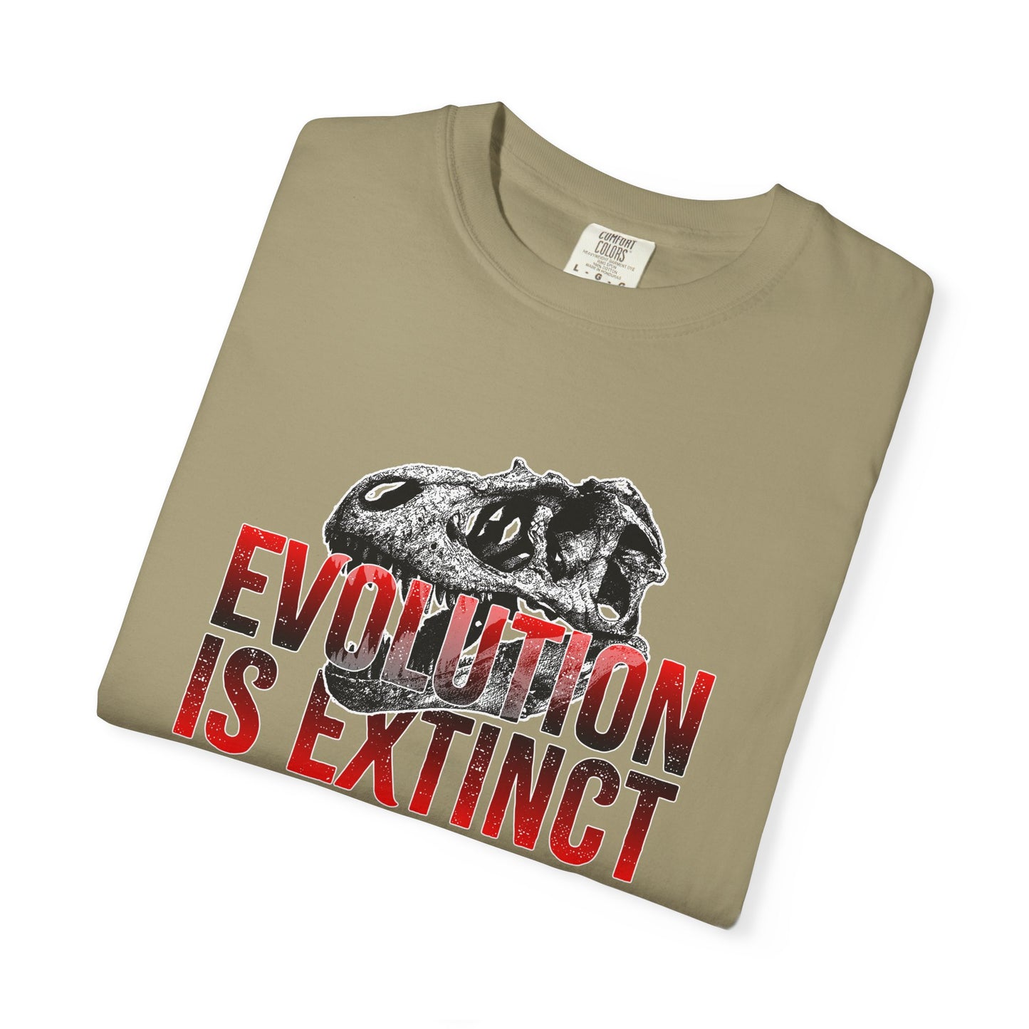 Evolution is Extinct Unisex Garment-Dyed T-shirt, Graphic Tee, Dinosaur Shirt, Casual Wear, Eco-Friendly Apparel, Birthday Gift