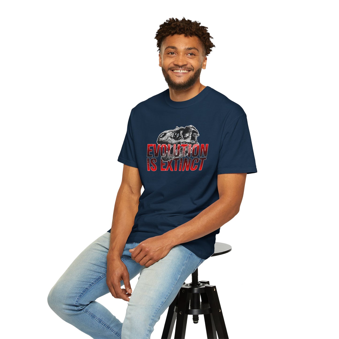 Evolution is Extinct Unisex Garment-Dyed T-shirt, Graphic Tee, Dinosaur Shirt, Casual Wear, Eco-Friendly Apparel, Birthday Gift