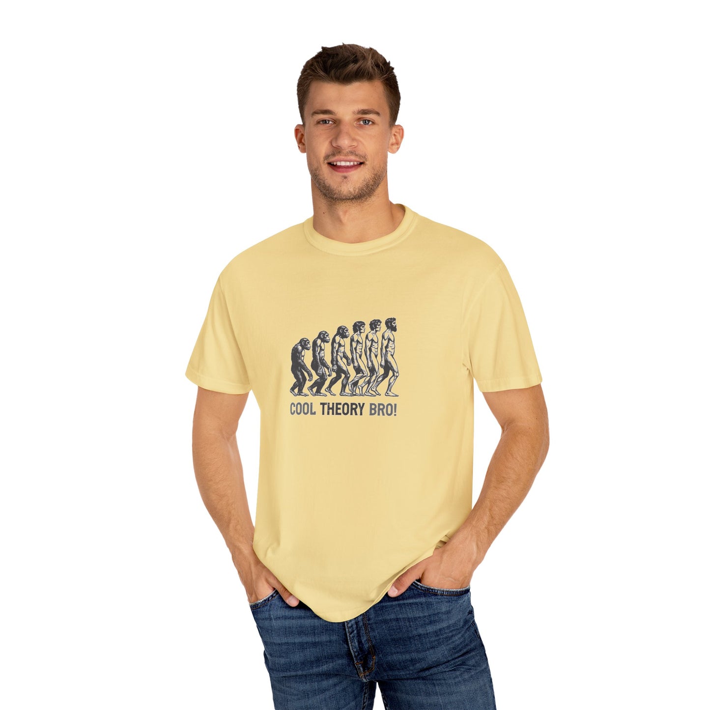 Cool Theory Bro Unisex Garment-Dyed T-shirt for Casual Vibes, Funny Science Shirt, Gift for Nerds, Graphic Tee