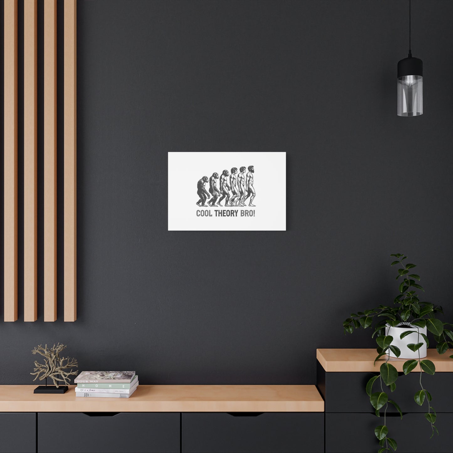 Evolution Art Canvas, Wall Decor, Cool Theory Bro, Science Gift, Humorous Artwork, Academic Gift
