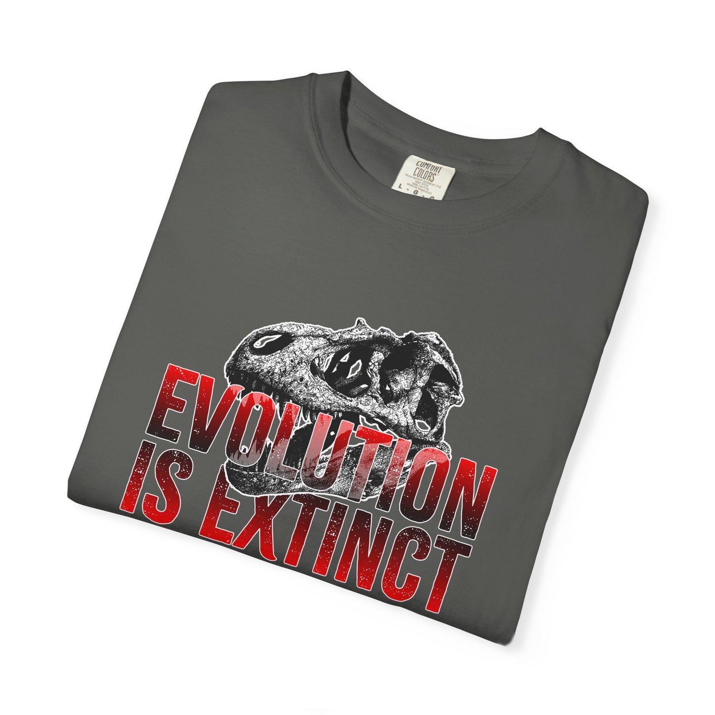 Evolution is Extinct Unisex Garment-Dyed T-shirt, Graphic Tee, Dinosaur Shirt, Casual Wear, Eco-Friendly Apparel, Birthday Gift