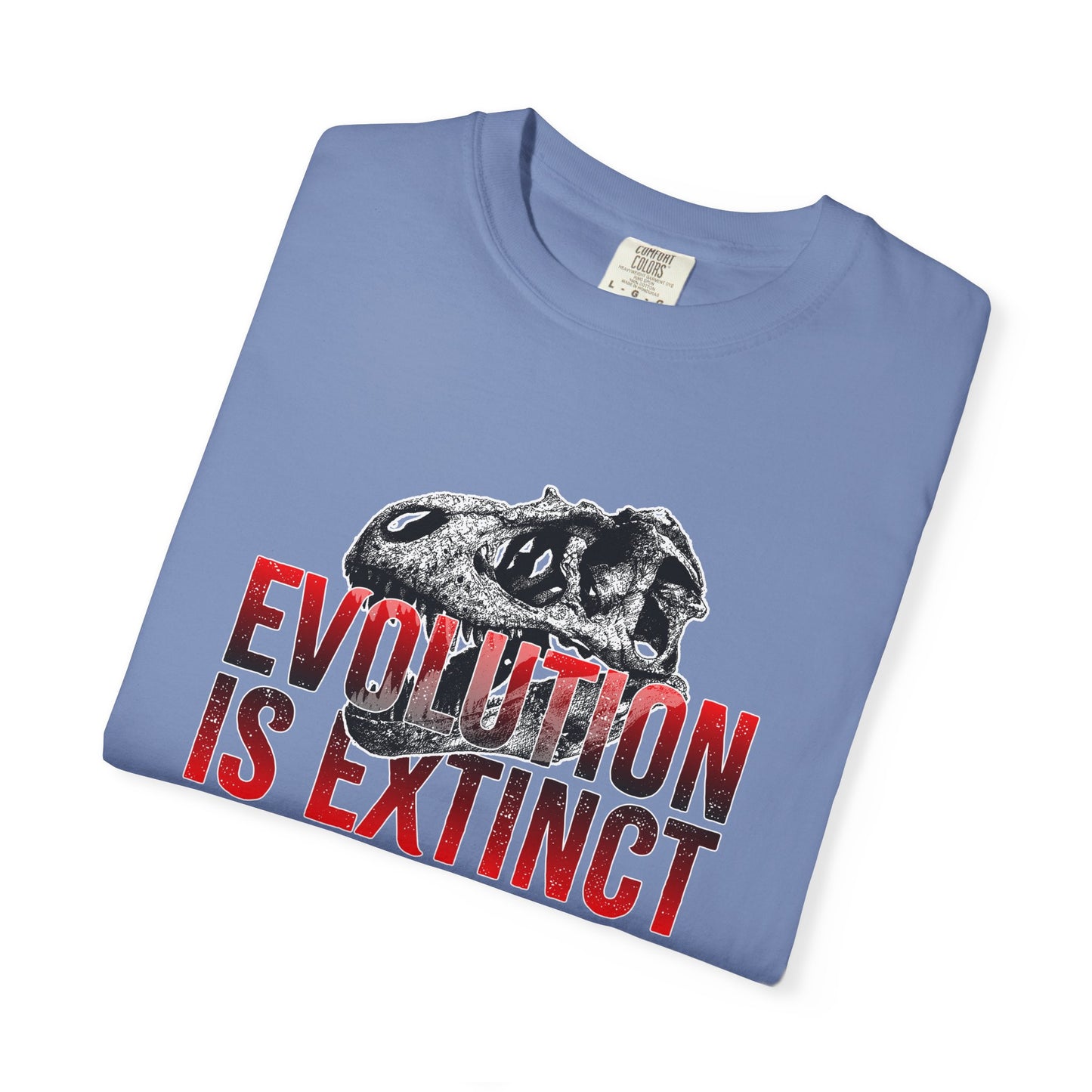 Evolution is Extinct Unisex Garment-Dyed T-shirt, Graphic Tee, Dinosaur Shirt, Casual Wear, Eco-Friendly Apparel, Birthday Gift