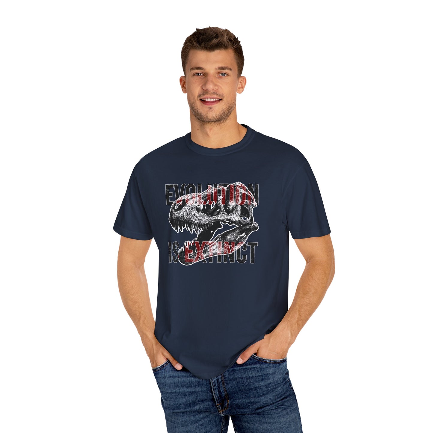 Evolution Is Extinct T-Shirt, Graphic Tee for Dinosaur Lovers, Perfect Gift for Birthdays, Eco-Friendly Casual Wear, Unisex Apparel