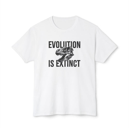Evolution Is Extinct T-Shirt, Funny Graphic Tee, Unisex Casual Wear, Gift for Paleontology Lovers, Science Humor Top