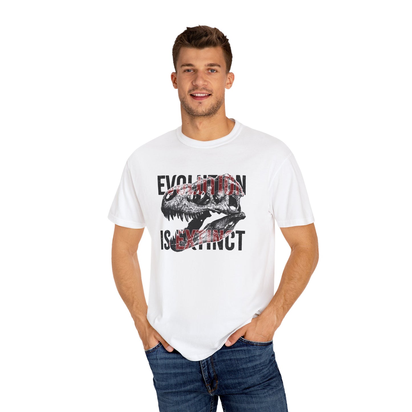 Evolution Is Extinct T-Shirt, Graphic Tee for Dinosaur Lovers, Perfect Gift for Birthdays, Eco-Friendly Casual Wear, Unisex Apparel
