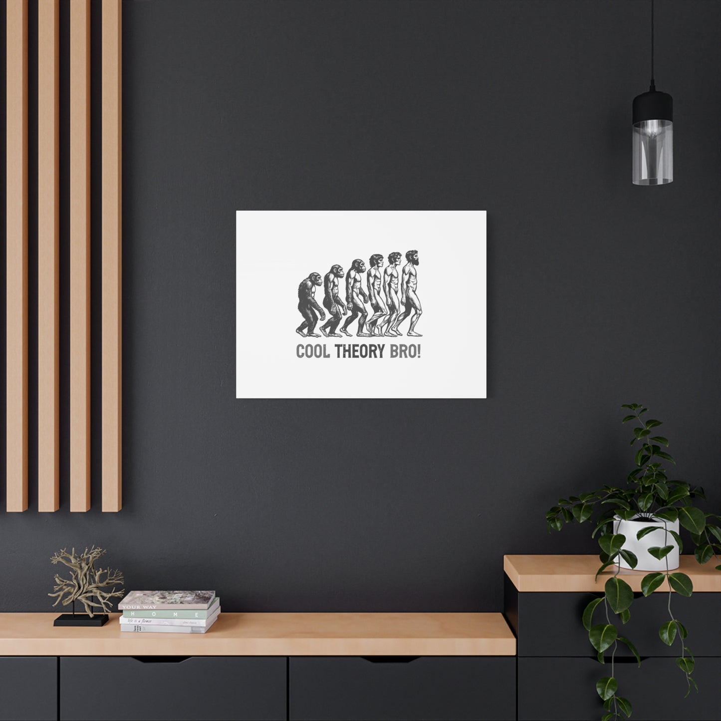 Evolution Art Canvas, Wall Decor, Cool Theory Bro, Science Gift, Humorous Artwork, Academic Gift