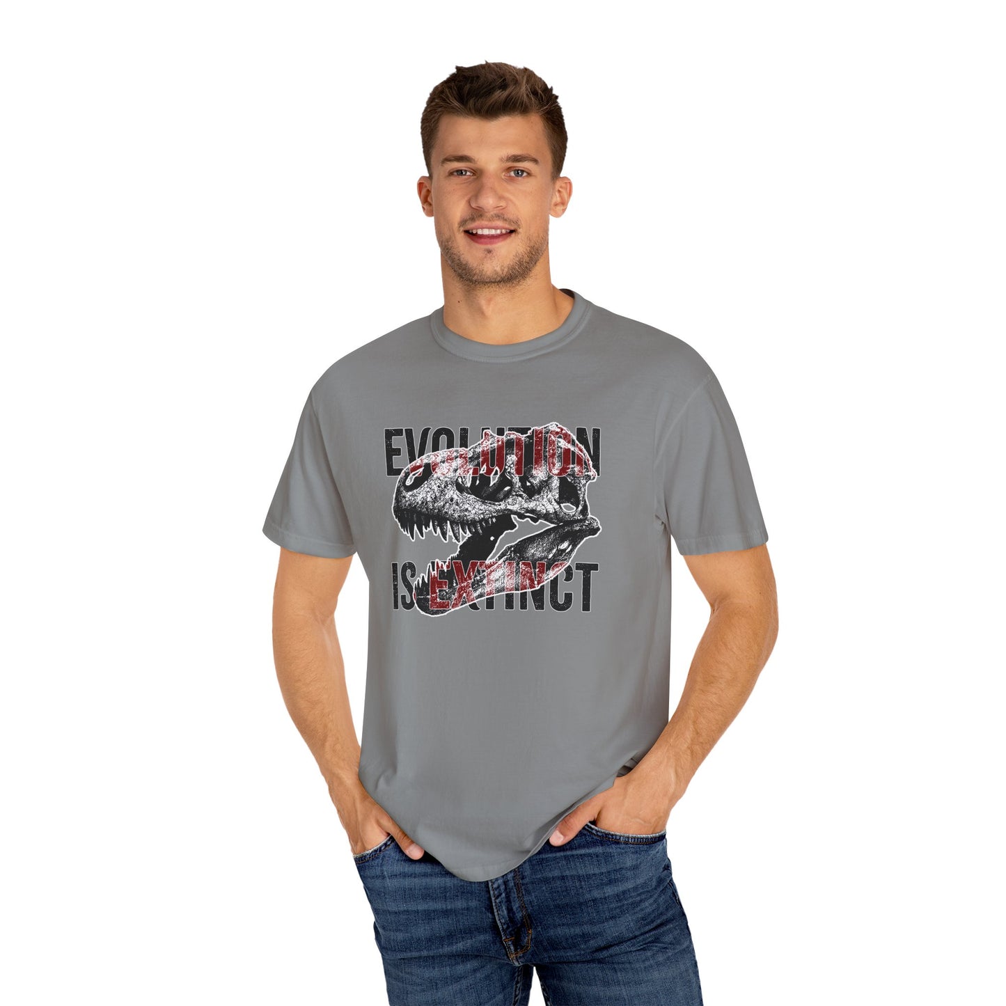 Evolution Is Extinct T-Shirt, Graphic Tee for Dinosaur Lovers, Perfect Gift for Birthdays, Eco-Friendly Casual Wear, Unisex Apparel