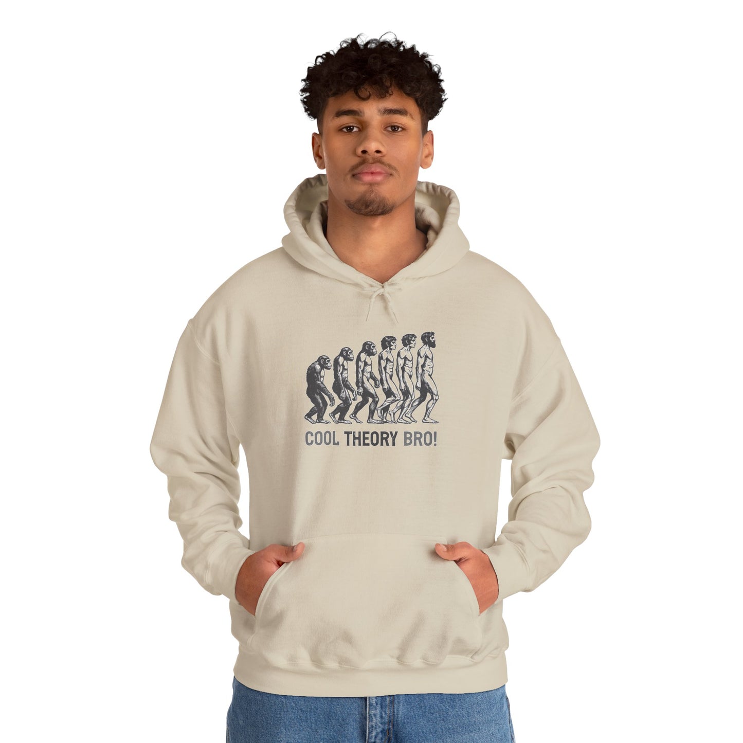 Cool Theory Bro! Unisex Heavy Blend Hooded Sweatshirt, Funny Sweatshirt, Geeky Gift, Casual Wear, Evolution Hoodie, Gift for Friends