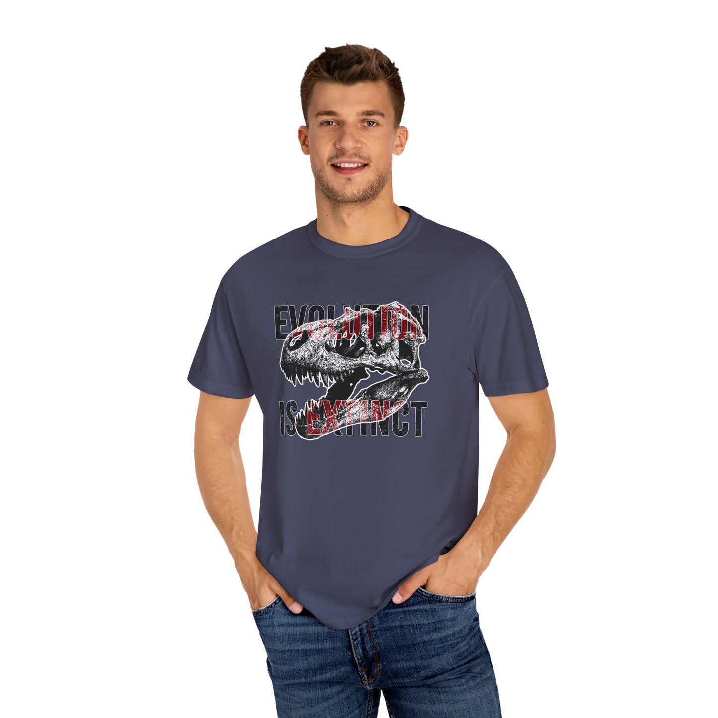 Evolution Is Extinct T-Shirt, Graphic Tee for Dinosaur Lovers, Perfect Gift for Birthdays, Eco-Friendly Casual Wear, Unisex Apparel