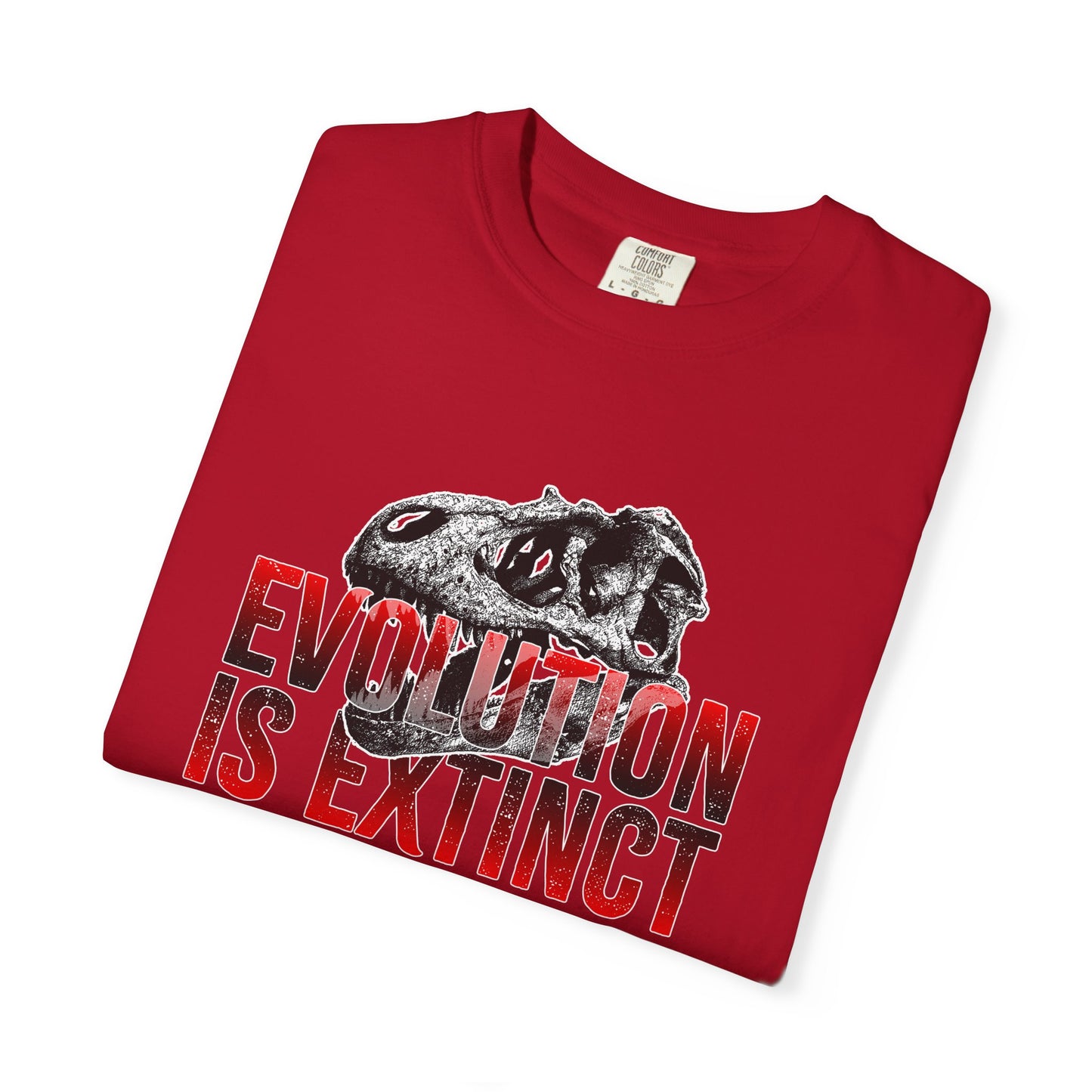 Evolution is Extinct Unisex Garment-Dyed T-shirt, Graphic Tee, Dinosaur Shirt, Casual Wear, Eco-Friendly Apparel, Birthday Gift