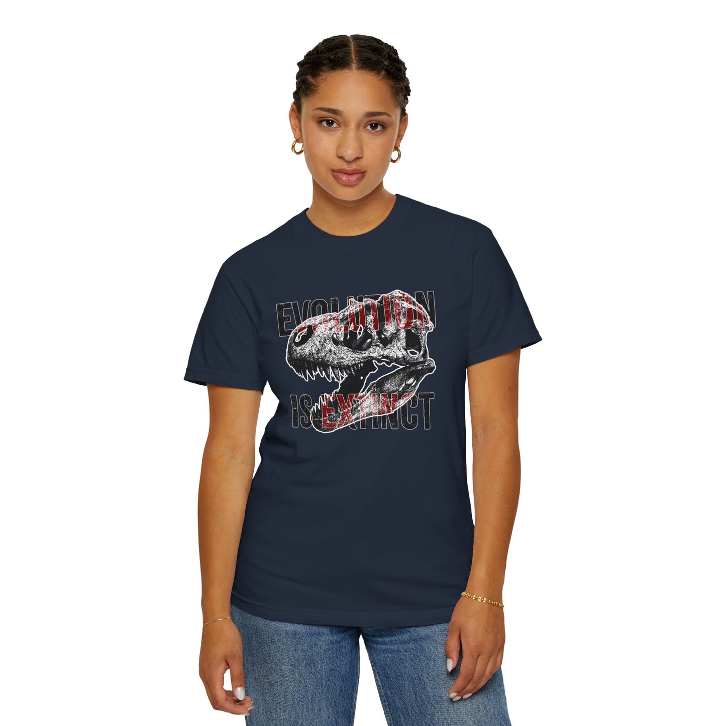 Evolution Is Extinct T-Shirt, Graphic Tee for Dinosaur Lovers, Perfect Gift for Birthdays, Eco-Friendly Casual Wear, Unisex Apparel
