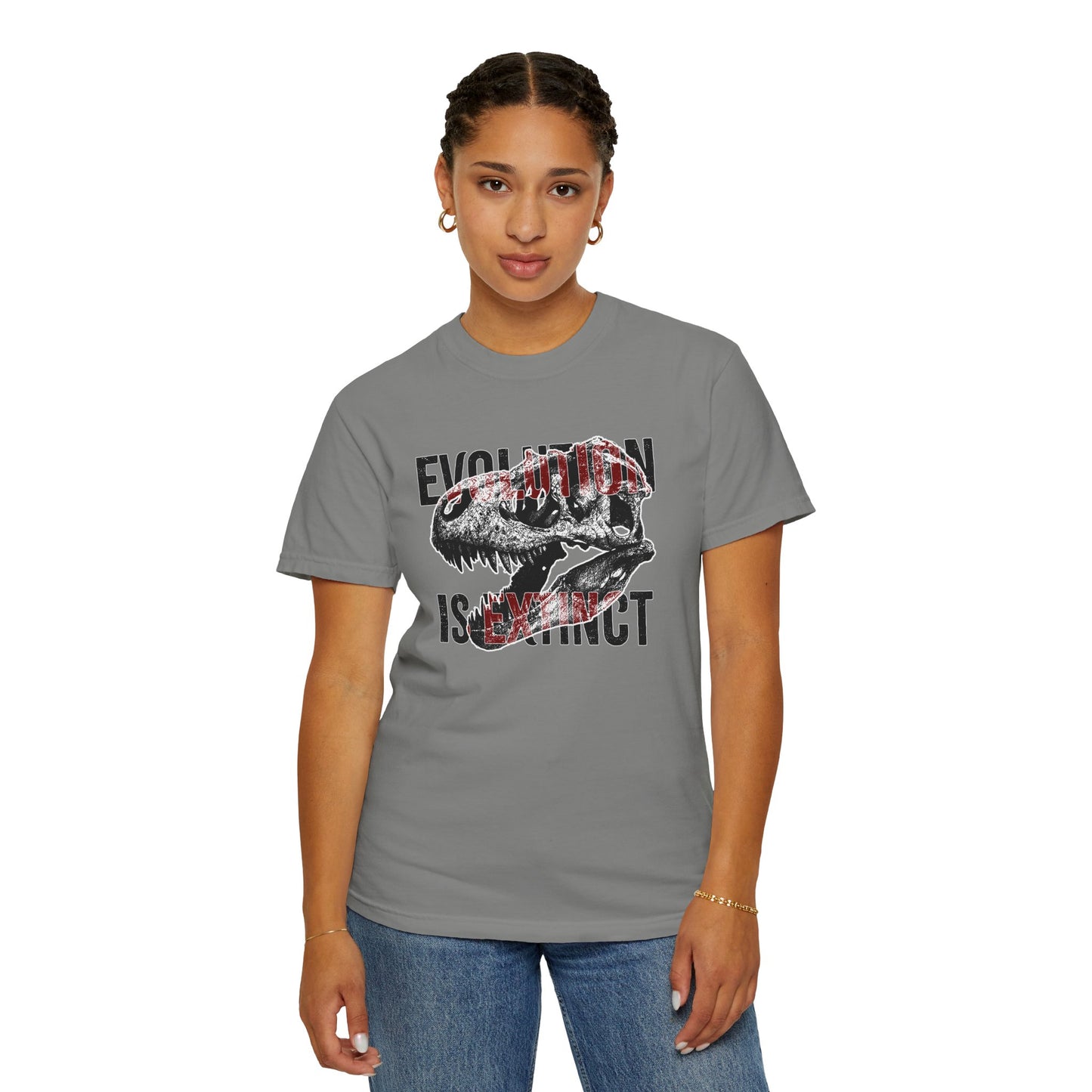 Evolution Is Extinct T-Shirt, Graphic Tee for Dinosaur Lovers, Perfect Gift for Birthdays, Eco-Friendly Casual Wear, Unisex Apparel