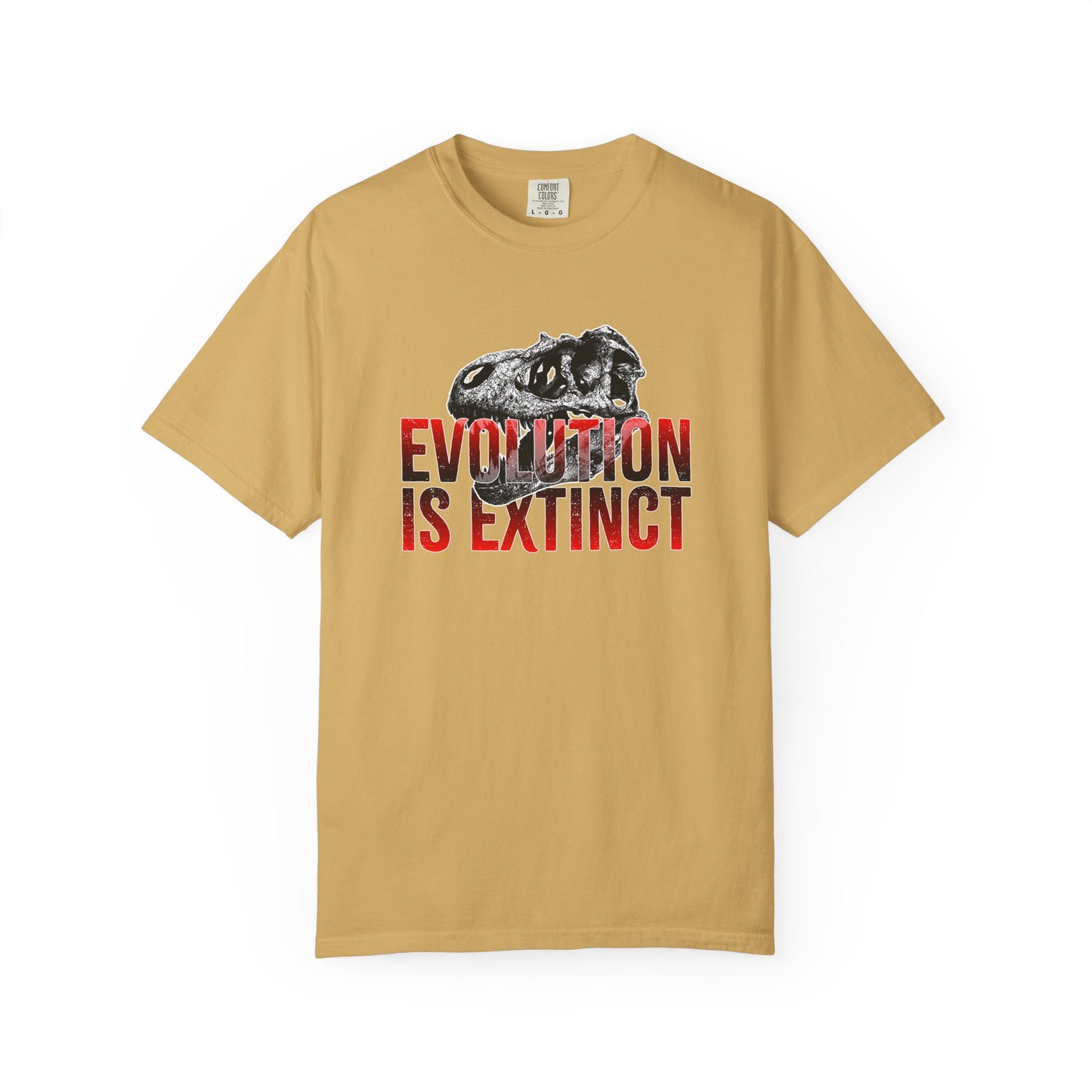 Evolution is Extinct Unisex Garment-Dyed T-shirt, Graphic Tee, Dinosaur Shirt, Casual Wear, Eco-Friendly Apparel, Birthday Gift