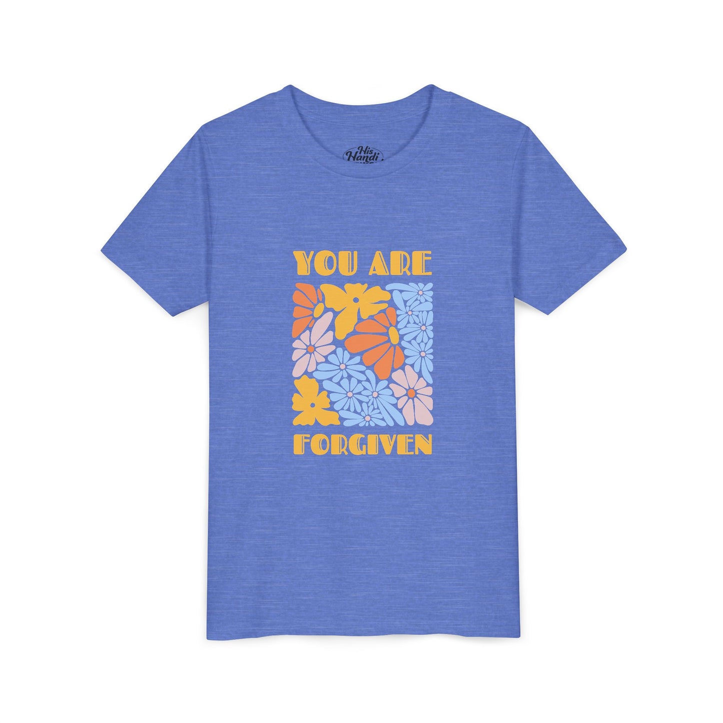 Youth Short Sleeve Tee - You Are Forgiven Floral Design, Kids Gift, Positive Message Shirt, Everyday Wear, Summer Outfits