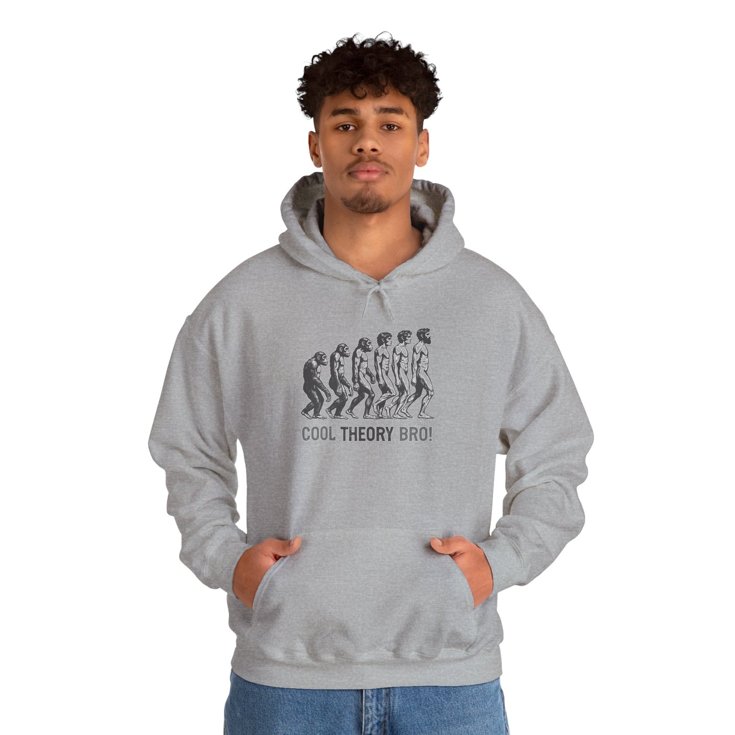 Cool Theory Bro! Unisex Heavy Blend Hooded Sweatshirt, Funny Sweatshirt, Geeky Gift, Casual Wear, Evolution Hoodie, Gift for Friends