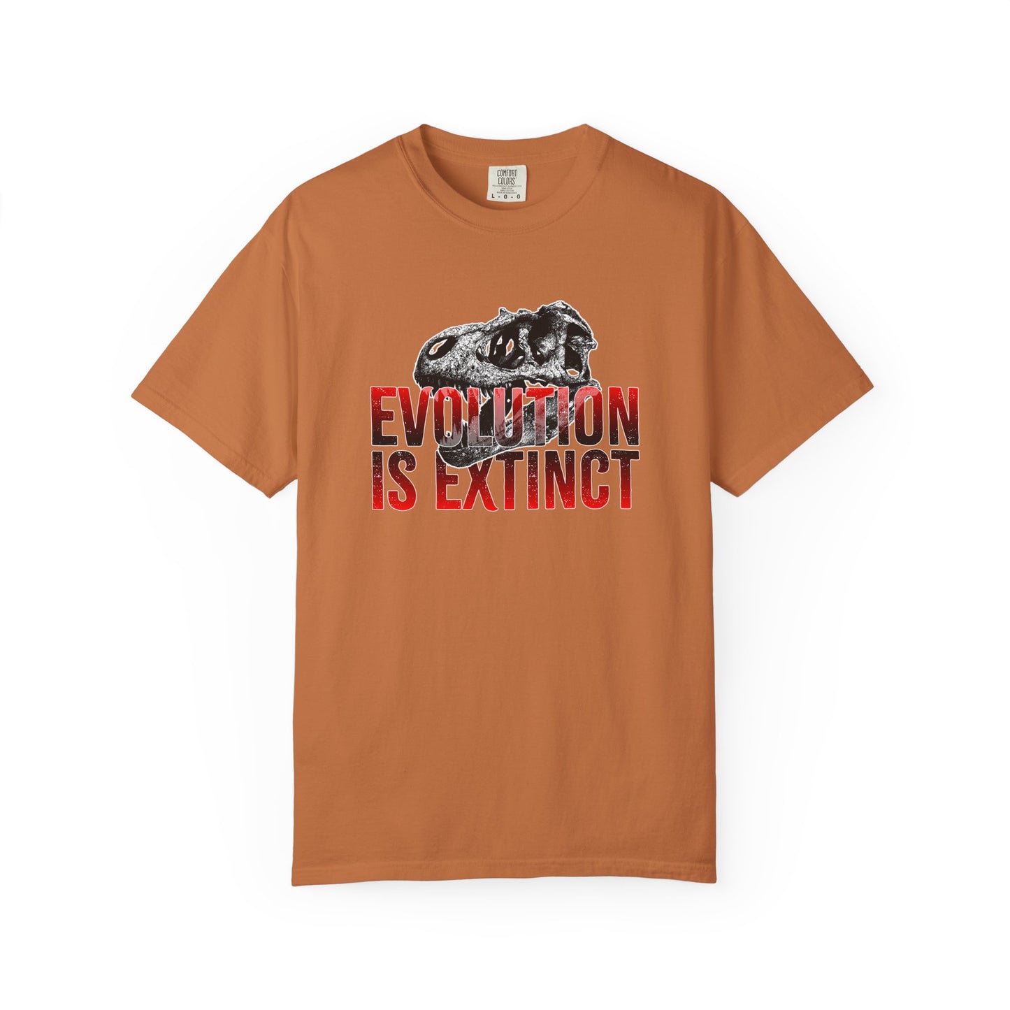 Evolution is Extinct Unisex Garment-Dyed T-shirt, Graphic Tee, Dinosaur Shirt, Casual Wear, Eco-Friendly Apparel, Birthday Gift