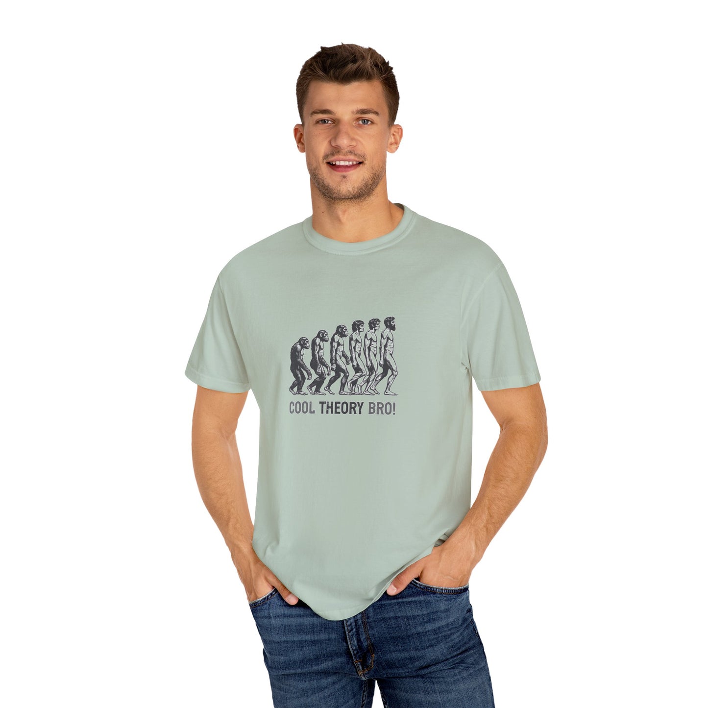 Cool Theory Bro Unisex Garment-Dyed T-shirt for Casual Vibes, Funny Science Shirt, Gift for Nerds, Graphic Tee