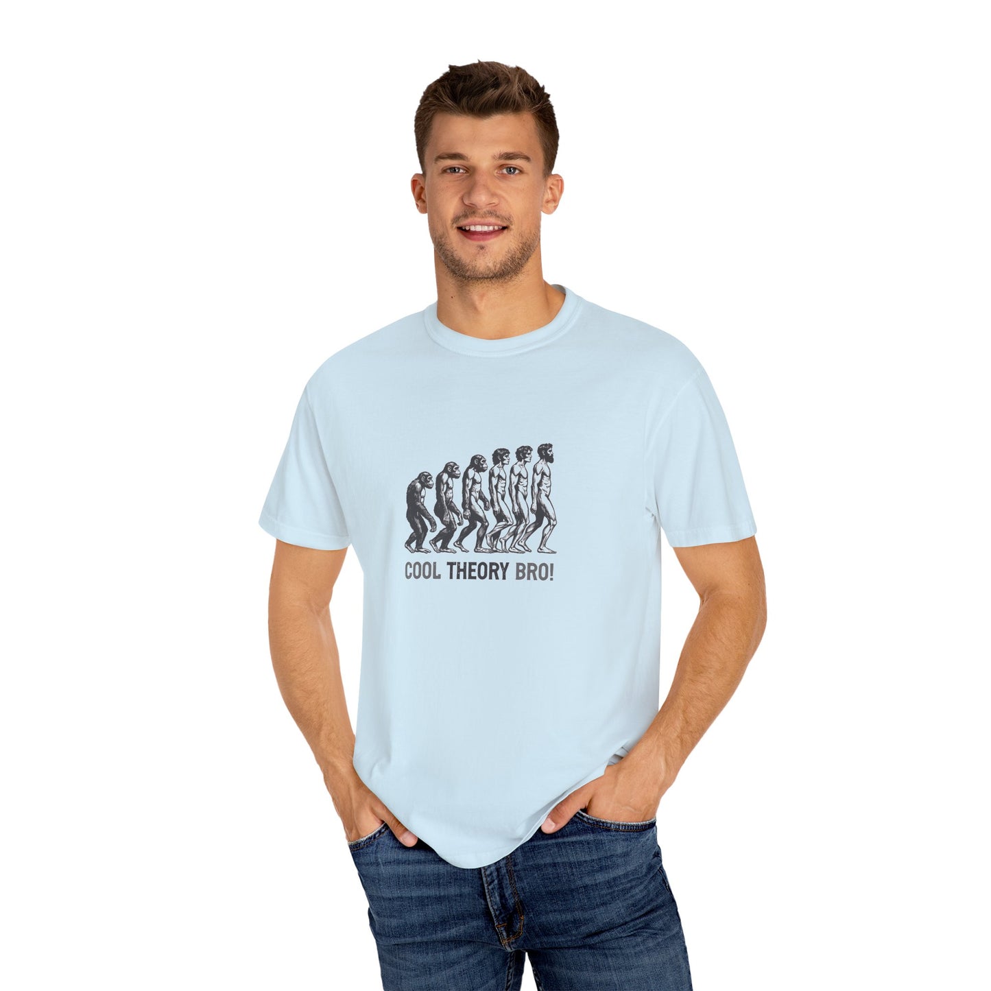 Cool Theory Bro Unisex Garment-Dyed T-shirt for Casual Vibes, Funny Science Shirt, Gift for Nerds, Graphic Tee