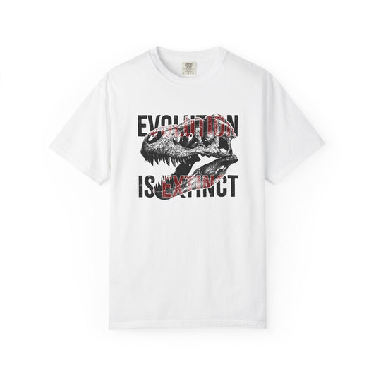 Evolution Is Extinct T-Shirt, Graphic Tee for Dinosaur Lovers, Perfect Gift for Birthdays, Eco-Friendly Casual Wear, Unisex Apparel