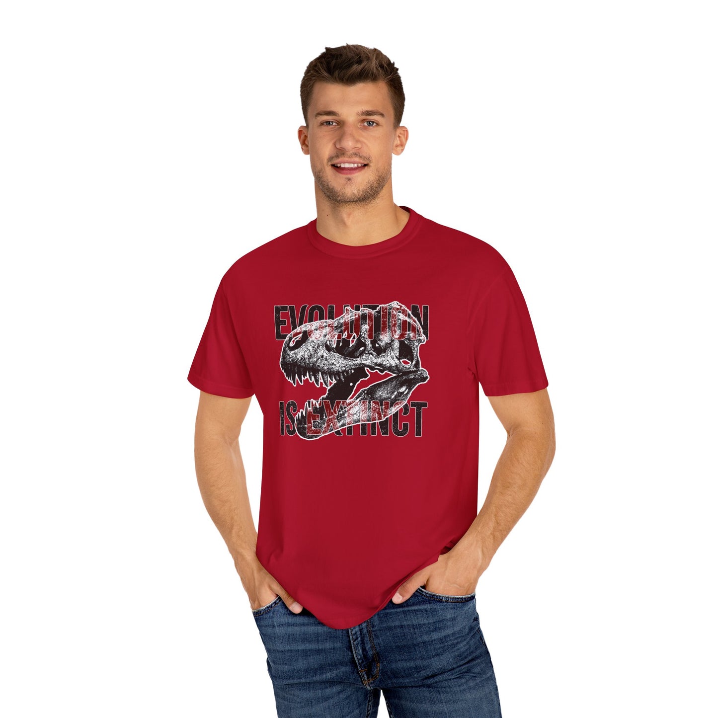 Evolution Is Extinct T-Shirt, Graphic Tee for Dinosaur Lovers, Perfect Gift for Birthdays, Eco-Friendly Casual Wear, Unisex Apparel