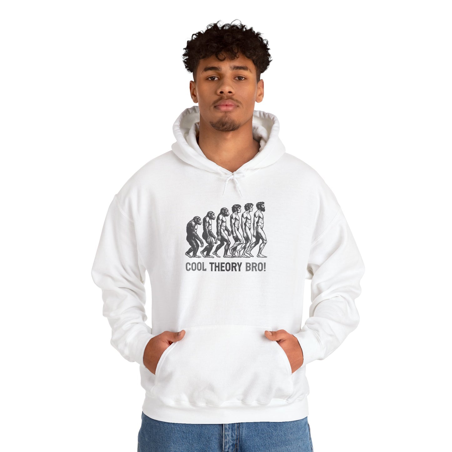 Cool Theory Bro! Unisex Heavy Blend Hooded Sweatshirt, Funny Sweatshirt, Geeky Gift, Casual Wear, Evolution Hoodie, Gift for Friends