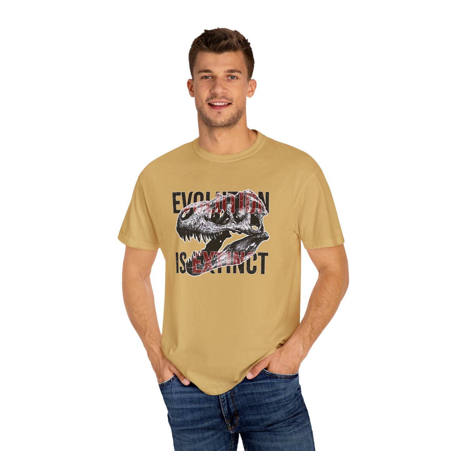 Evolution Is Extinct T-Shirt, Graphic Tee for Dinosaur Lovers, Perfect Gift for Birthdays, Eco-Friendly Casual Wear, Unisex Apparel