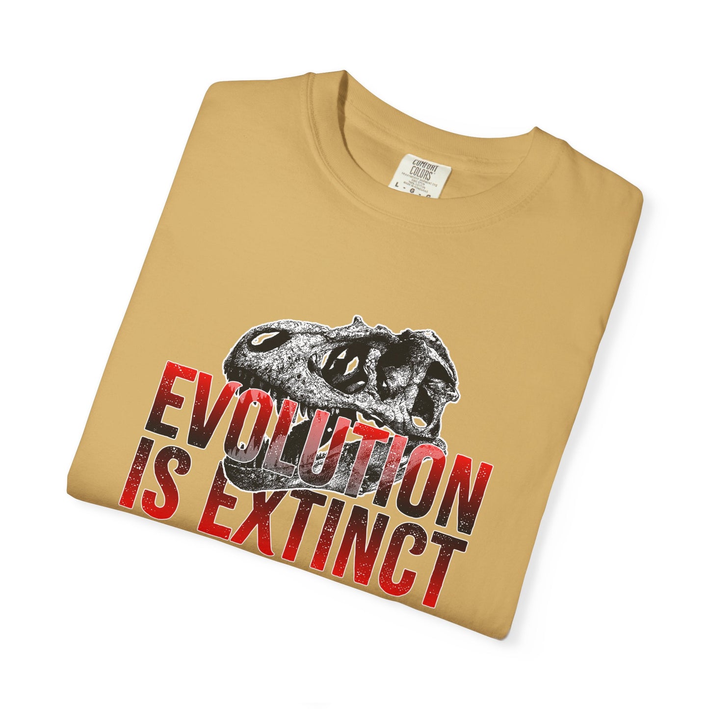 Evolution is Extinct Unisex Garment-Dyed T-shirt, Graphic Tee, Dinosaur Shirt, Casual Wear, Eco-Friendly Apparel, Birthday Gift