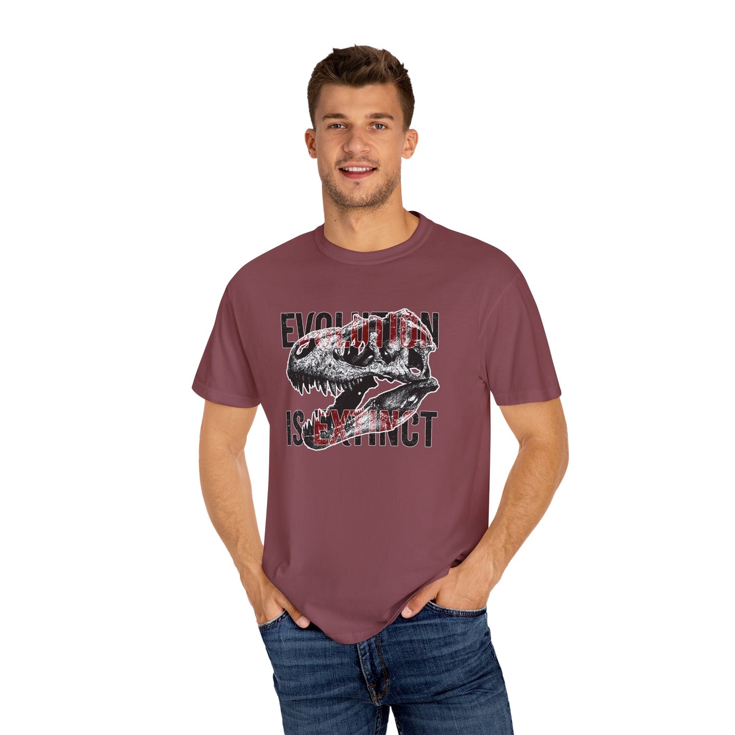 Evolution Is Extinct T-Shirt, Graphic Tee for Dinosaur Lovers, Perfect Gift for Birthdays, Eco-Friendly Casual Wear, Unisex Apparel
