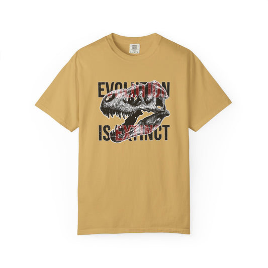 Evolution Is Extinct T-Shirt, Graphic Tee for Dinosaur Lovers, Perfect Gift for Birthdays, Eco-Friendly Casual Wear, Unisex Apparel