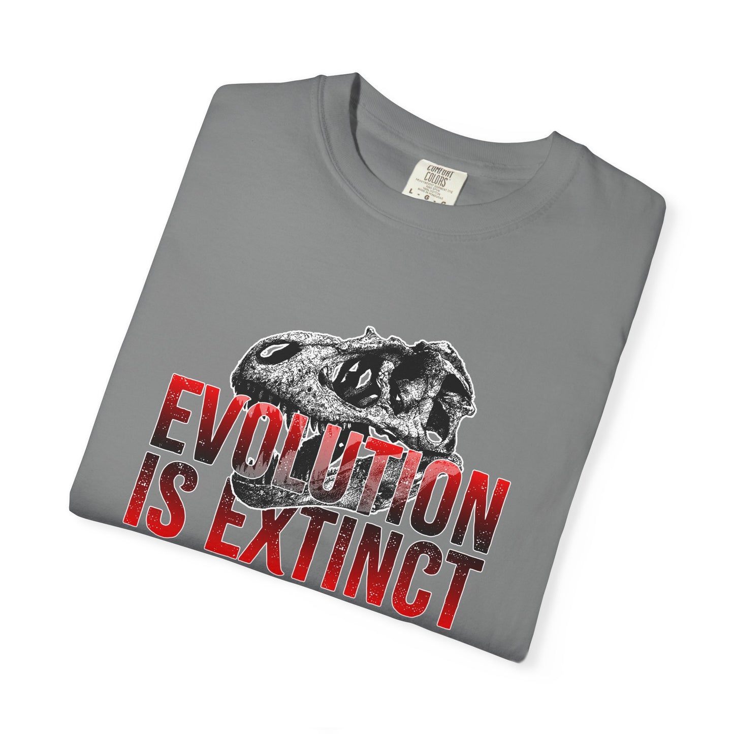 Evolution is Extinct Unisex Garment-Dyed T-shirt, Graphic Tee, Dinosaur Shirt, Casual Wear, Eco-Friendly Apparel, Birthday Gift